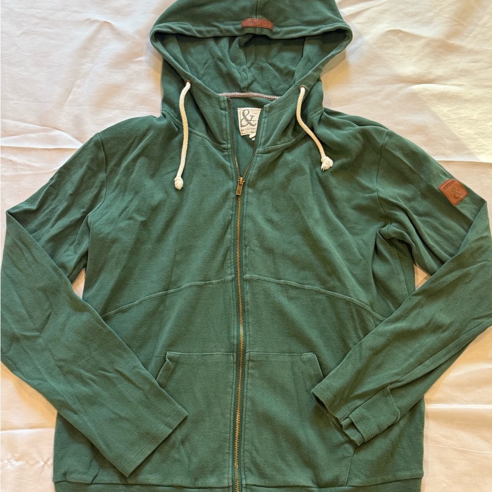 AMPERSAND AVE Green Zip-Up Hoodie